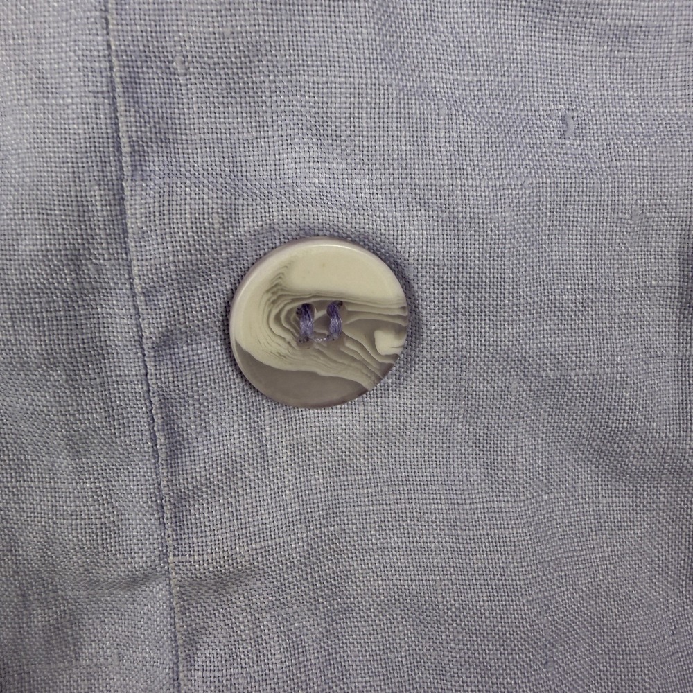 VTG New York City Design Co Size 10 100% Linen lilac Vest 3 Button Front Peasant - Picture 4 of 8
